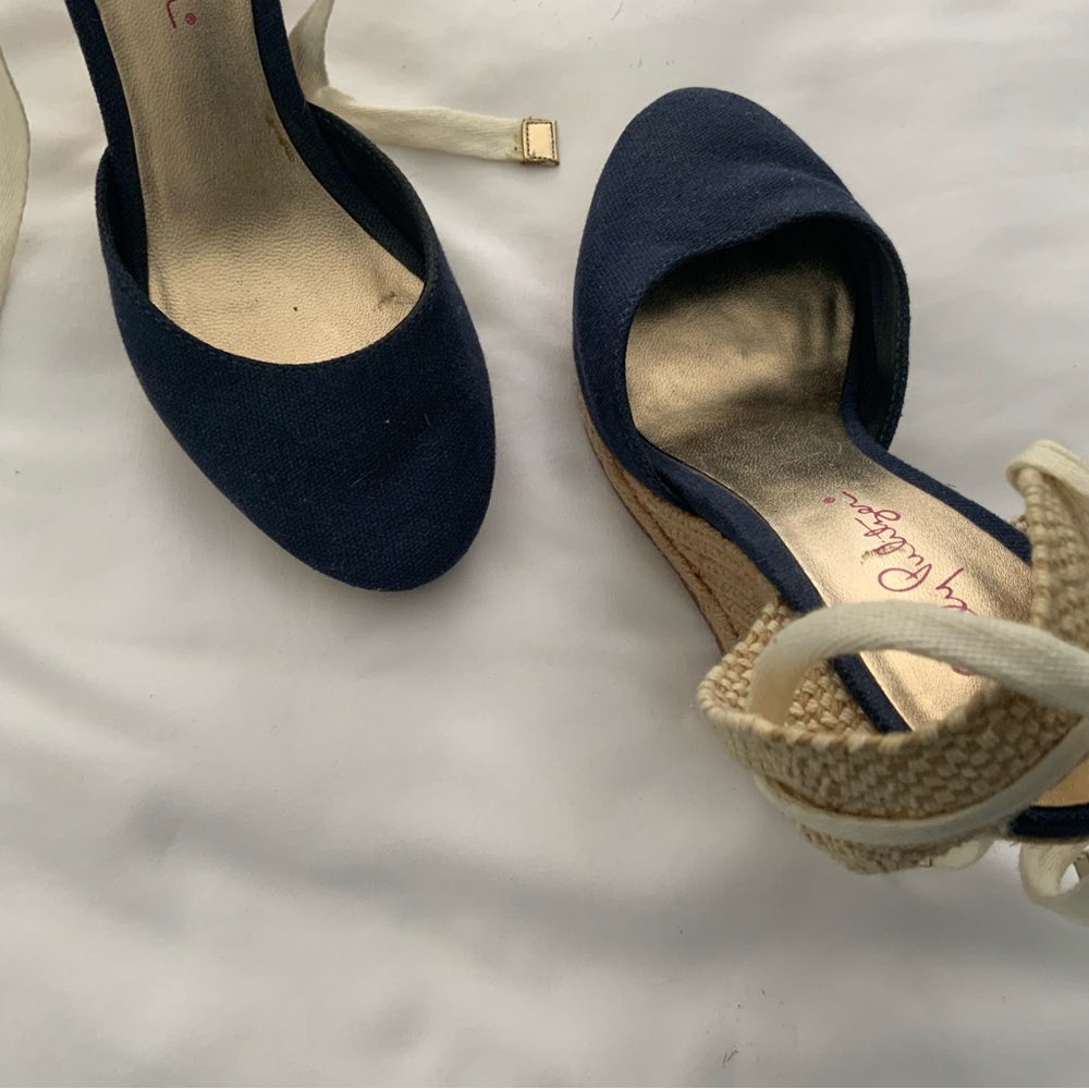 Lilly Pulitzer Navy Espadrille Wedges